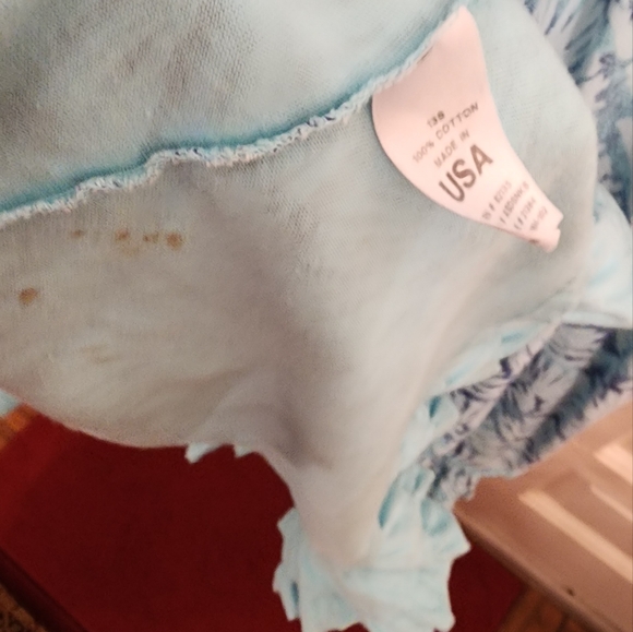 Fresh Produce Light & Navy Blue Ruffled Tiered Sundress Size Medium - Picture 5 of 5